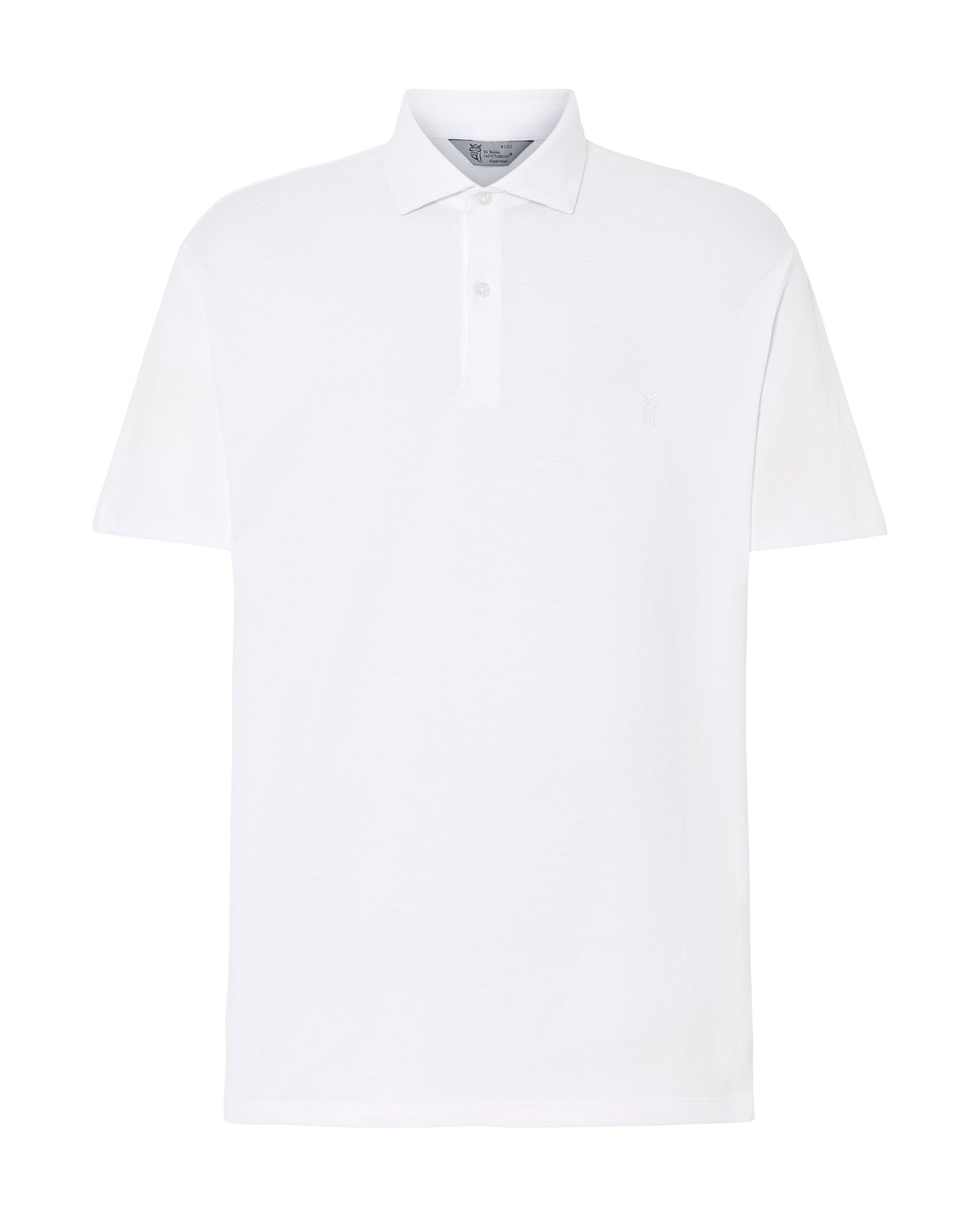 Polo blanco de algodón para hombre, estilo clásico, con cuello y botones. Ideal para un look casual y sofisticado.