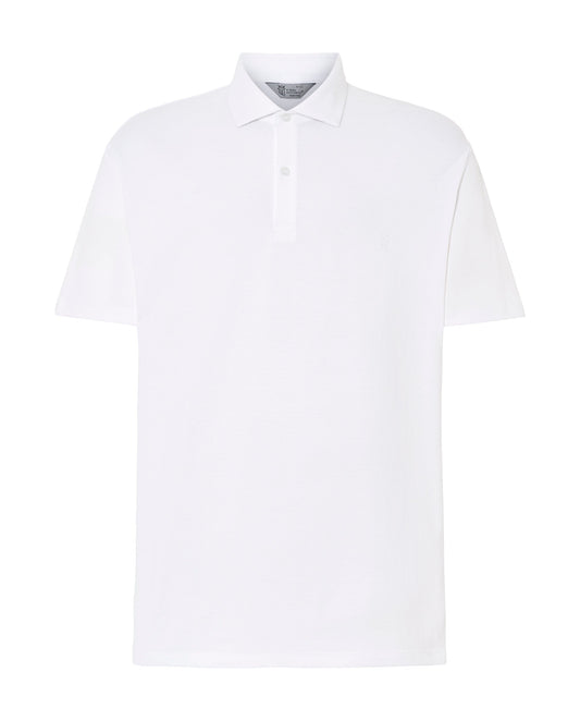 Polo blanco de algodón para hombre, estilo clásico, con cuello y botones. Ideal para un look casual y sofisticado.