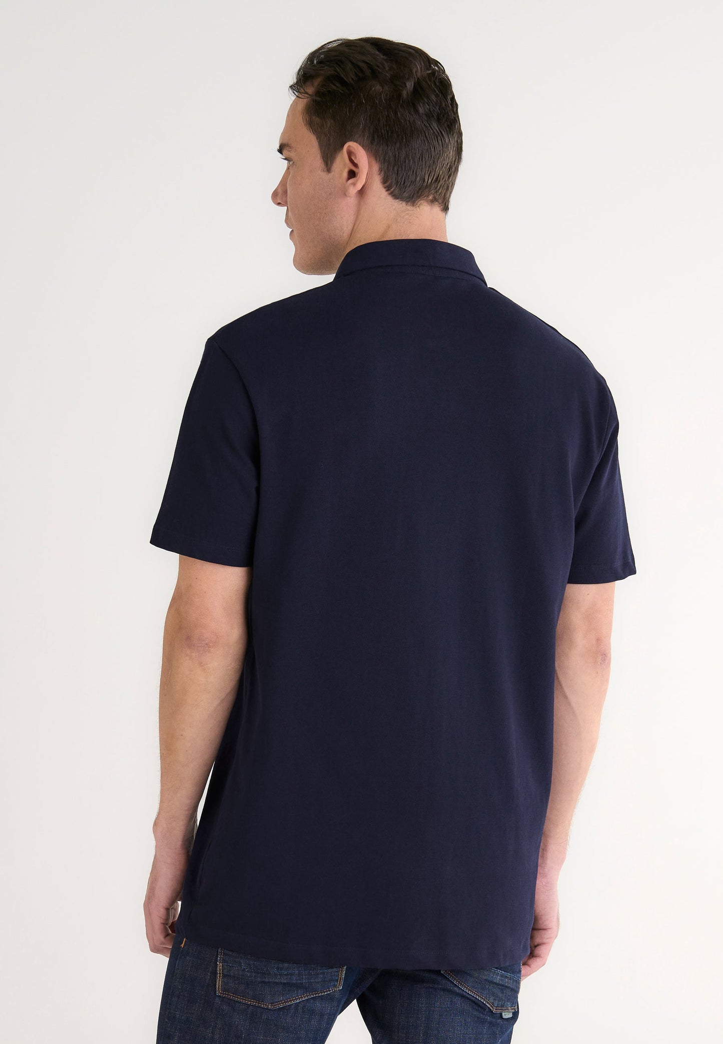 Camisa polo para hombre de algodón azul marino, estilo casual, perfecta para uso diario.