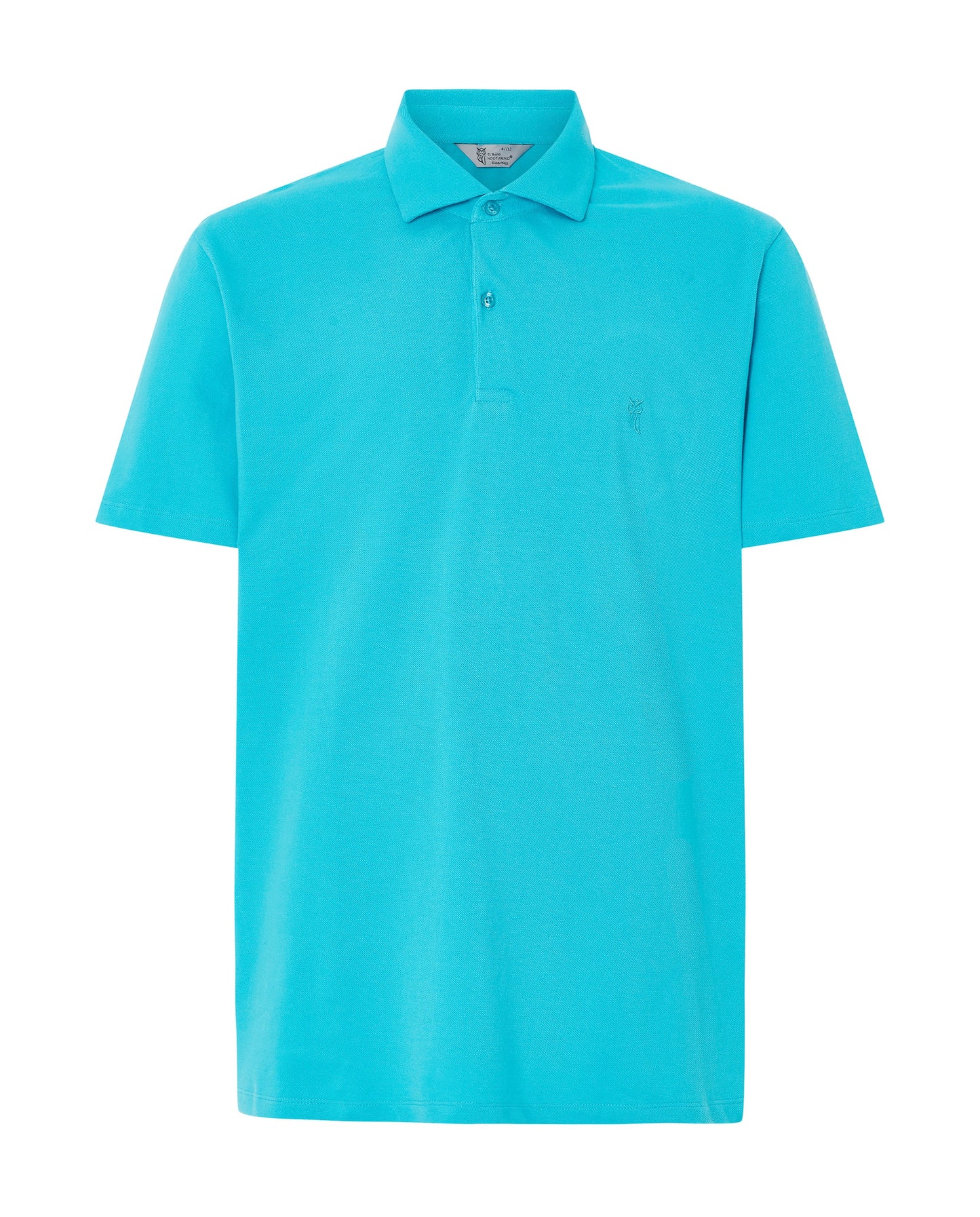 Polo azul turquesa de algodón con cuello clásico y logo discreto en el pecho. Ideal para un look casual.