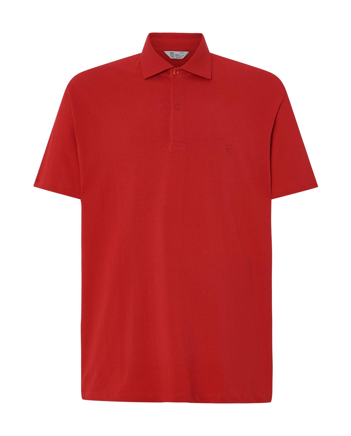 Polo rojo clásico de algodón, estilo casual, con cuello y botones, ideal para uso diario.