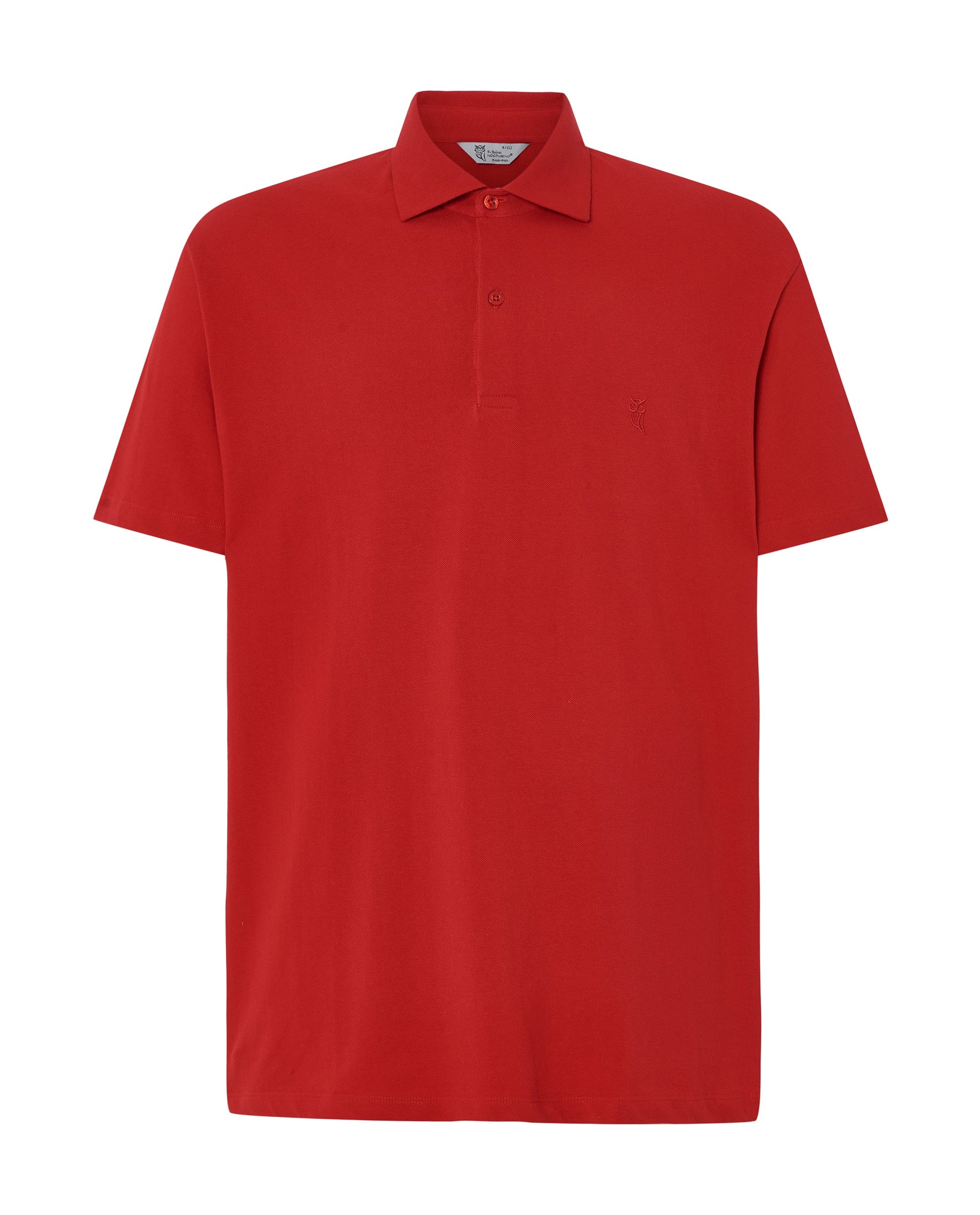 Polo rojo clásico de algodón, estilo casual, con cuello y botones, ideal para uso diario.