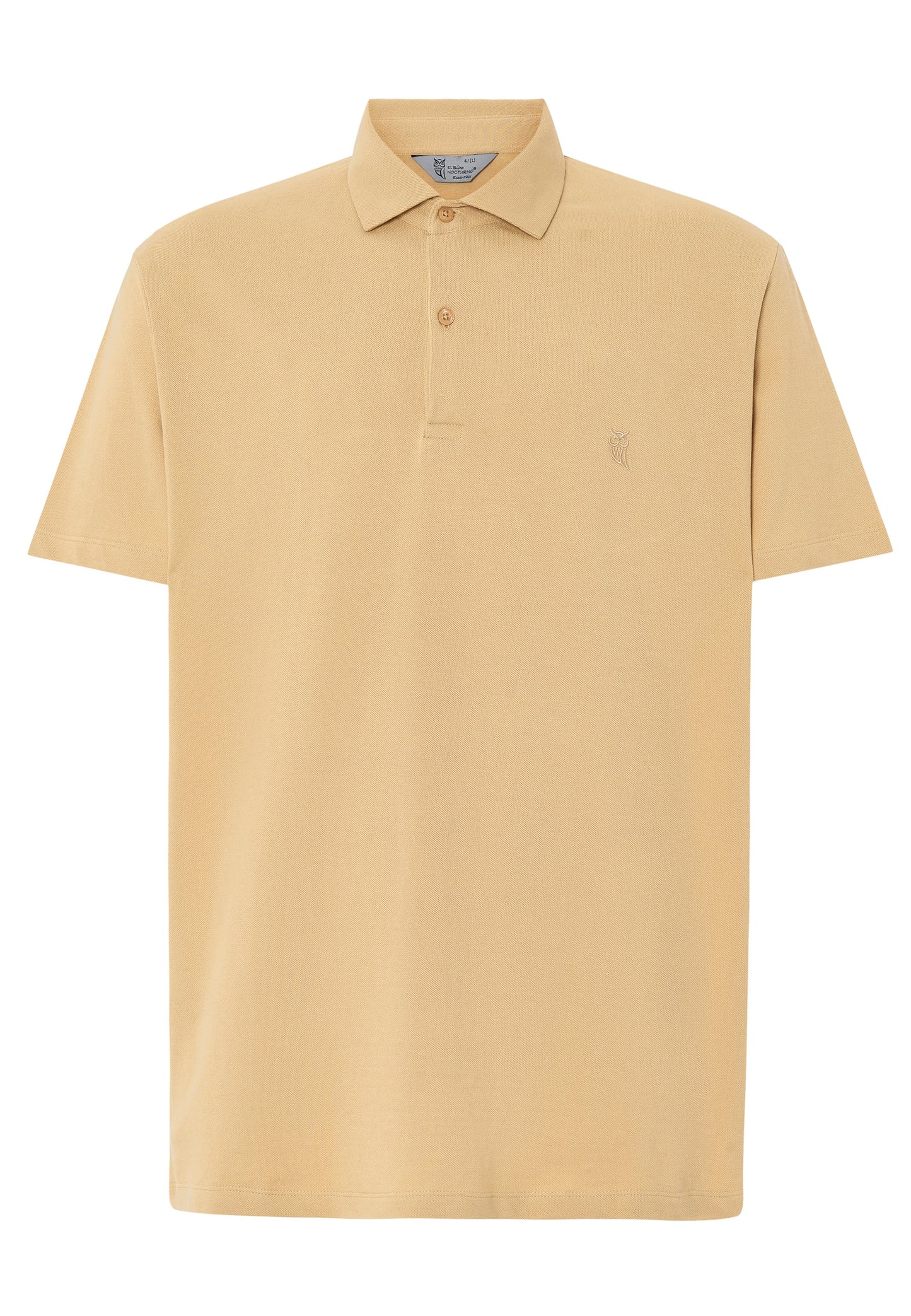 Polo amarillo claro de algodón con cuello tipo polo y bordado discreto, ideal para look casual.