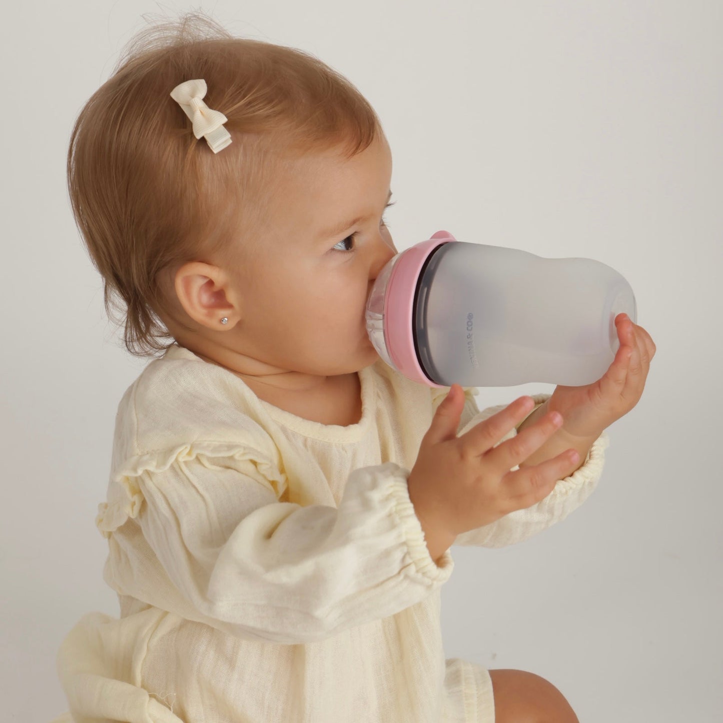 Pack 1 BIBERON Rosa + REPUESTO x 4 TETINAS de silicona  Nenina & Co