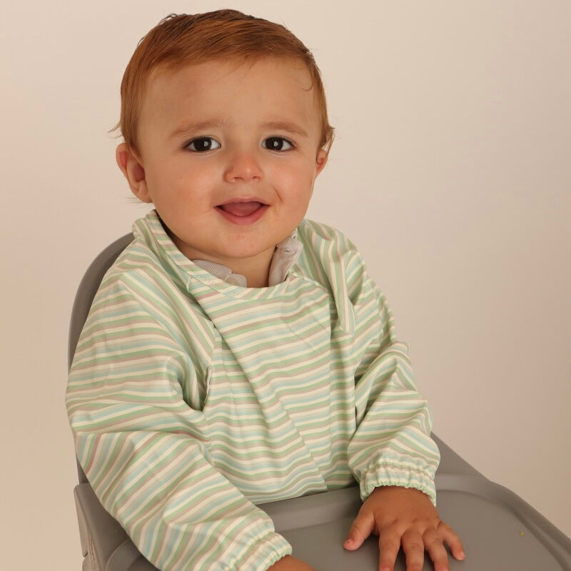 Babero con manga impermeable Horizontal Stripes Nenina & Co