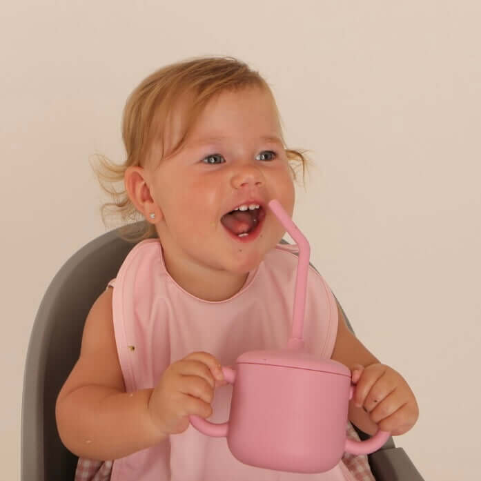 Babero con manga impermeable   Horizontal Stripes + Babero corto Nenina & Co