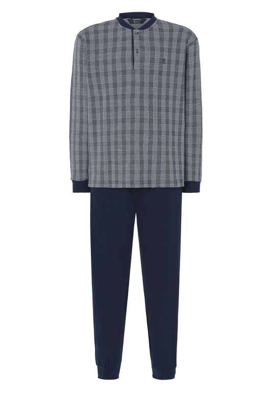 Pijama Hombre Invierno Premium Tapeta Algodón Punto - Azul 55028_39