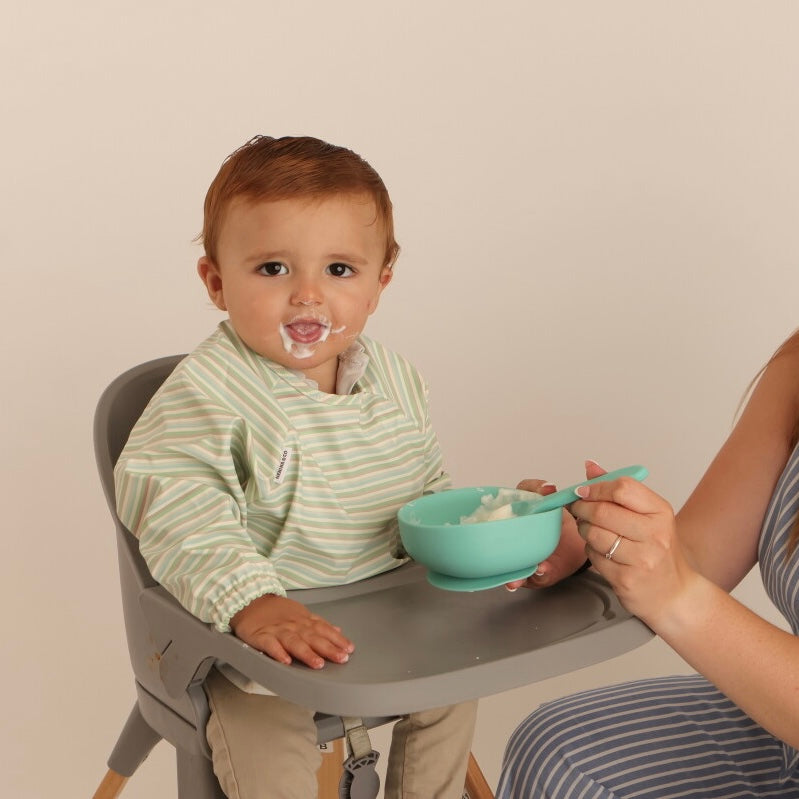 Babero con manga impermeable Horizontal Stripes Nenina & Co