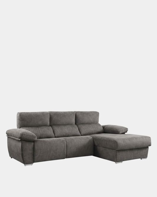Sofá Chaiselongue Letti gris