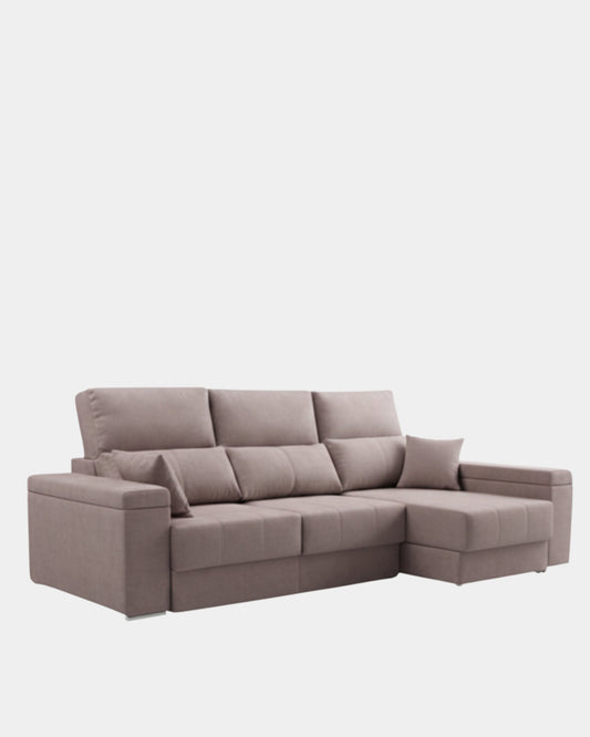 Sofá Chaiselongue Amare Salvador gris visón