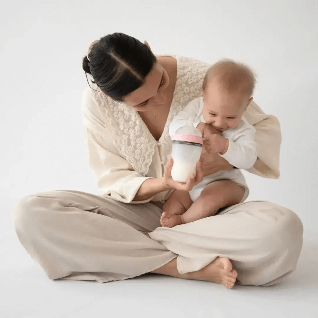 Pack Biberon flujo lento + Chupete Clásico + 2 Chupeteros de algodon orgánico Nenina & Co