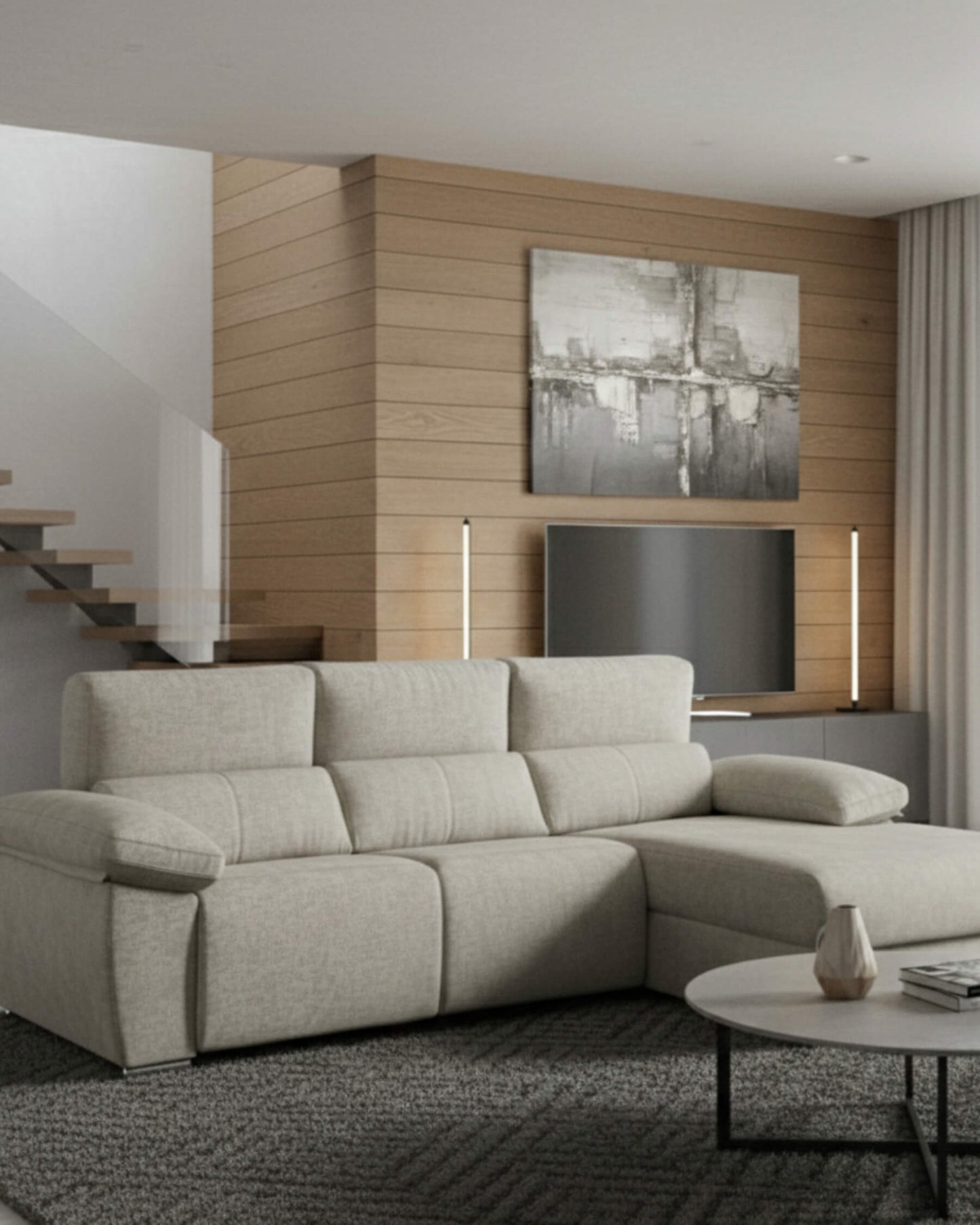 Sofá Chaiselongue Letti crudo