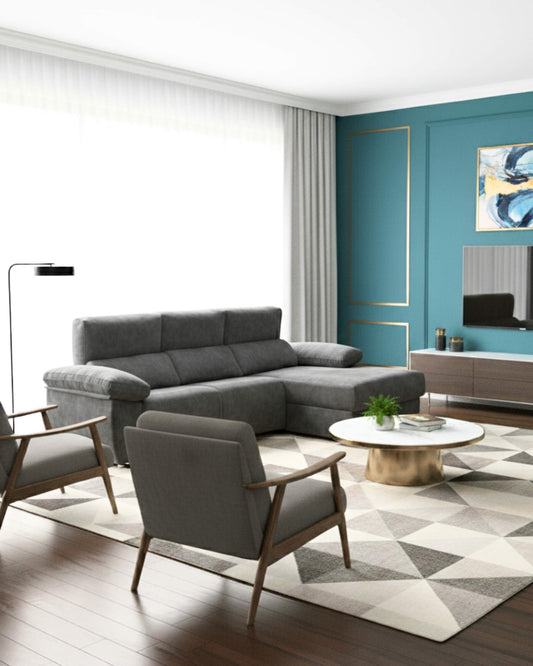 Sofá Chaiselongue Letti Salvador gris