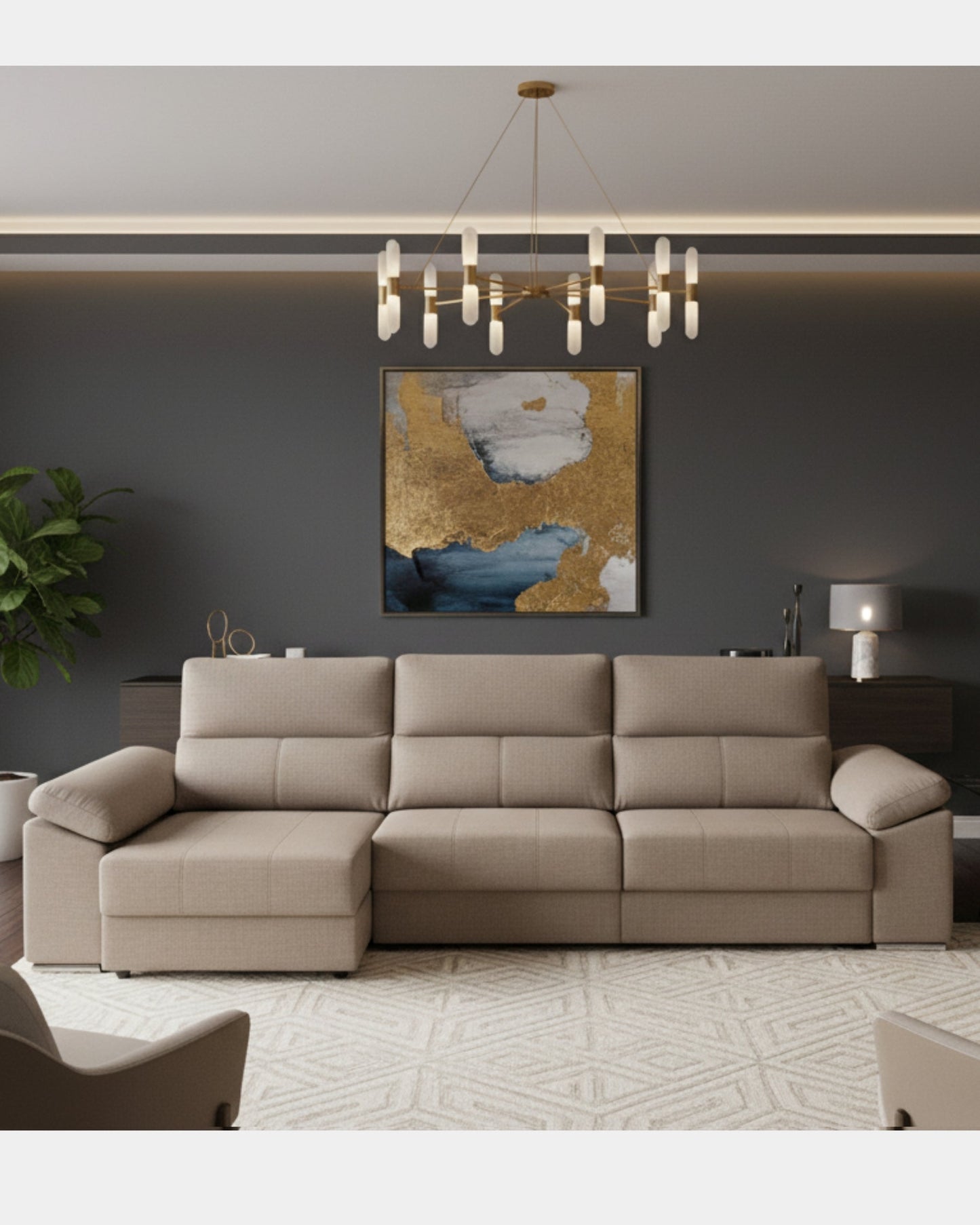 Sofá Chaiselongue Sove Crudo