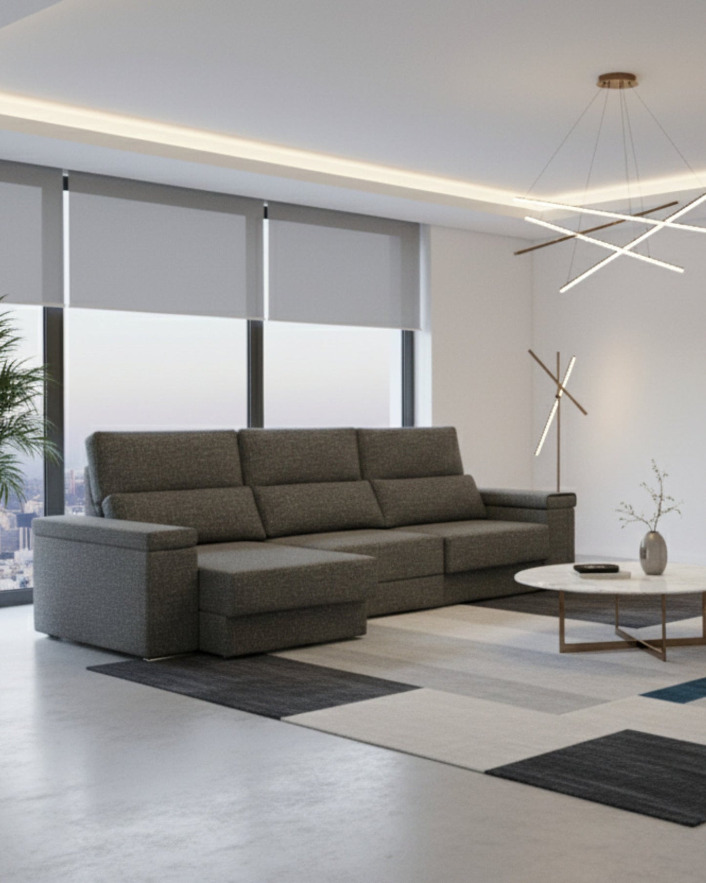 Sofá Chaiselongue Amare Gris