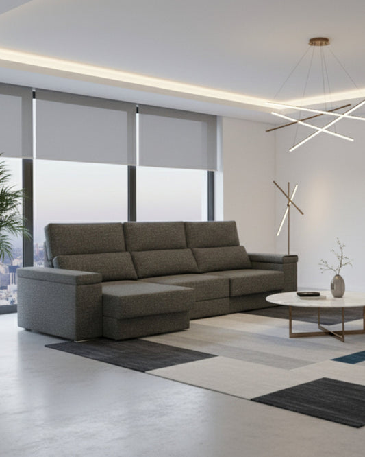 Sofá Chaiselongue Amare Gris