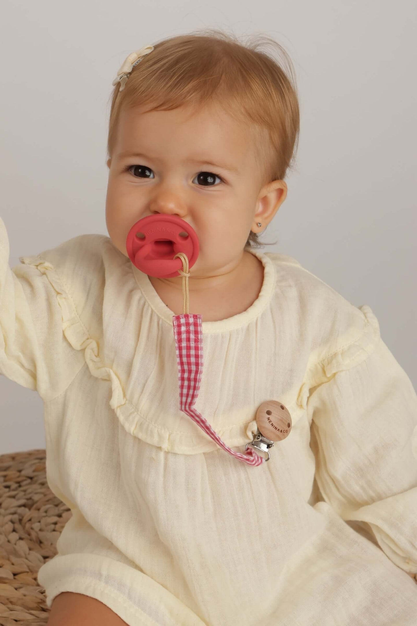 Chupetero Pack x 2 DIAMOND Rosa + Rosa Vichy vichy By Nenina & Co