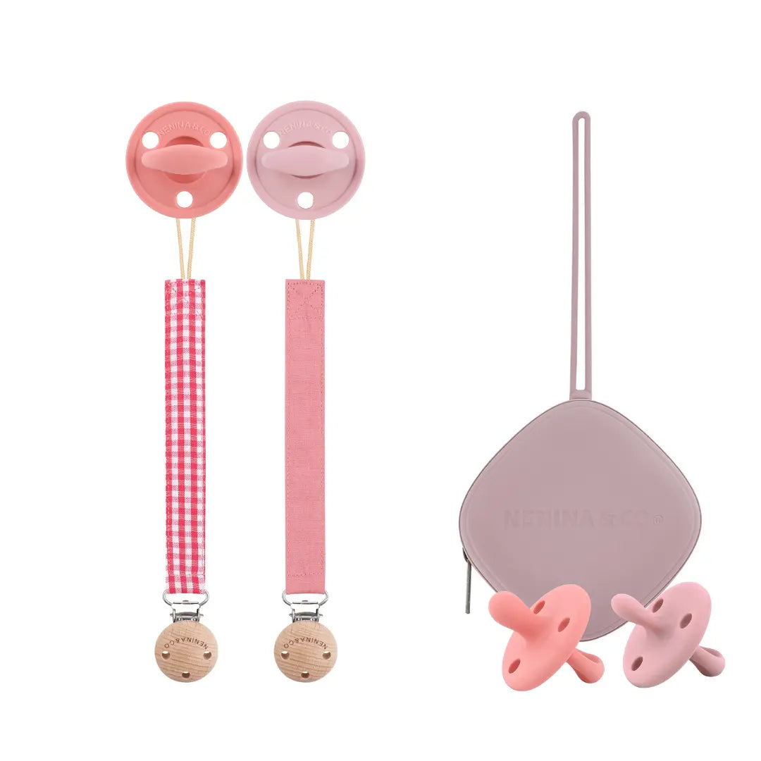 Pack 2 Chupeteros + 2 Chupetes CLÁSICO y DIAMOND + 1 Guardachupete Nenina & Co