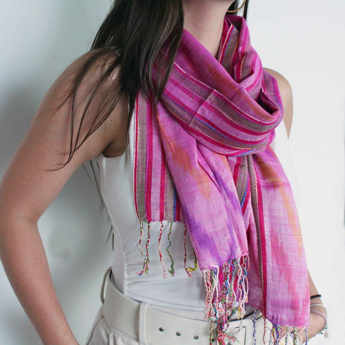 1x Bufanda bohemia india - 50x180cm - Azules aleatorios