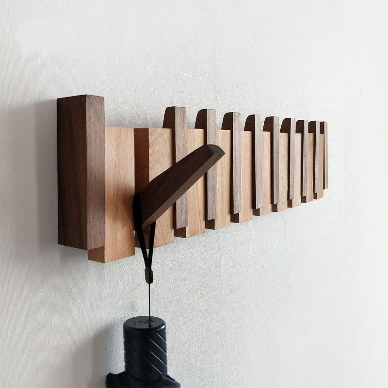 Perchero de pared en madera - Colgadores plegables