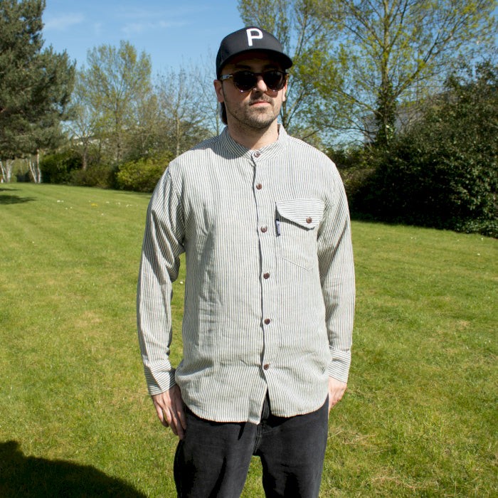 Nomad Sari Grandad Shirt - Piedra Gris - Mediano