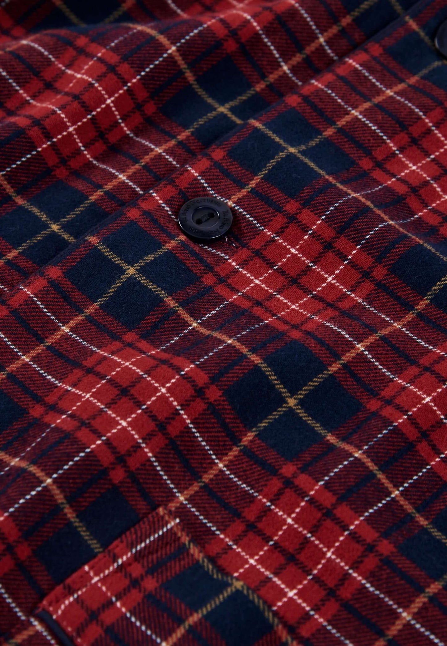 Pijama Hombre Largo Premium Solapa Algodón Franela Cuadros - Rojo 2820_94