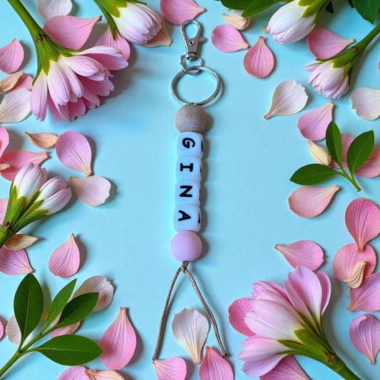 Llavero Rosa pálido personalizado Nenina & Co