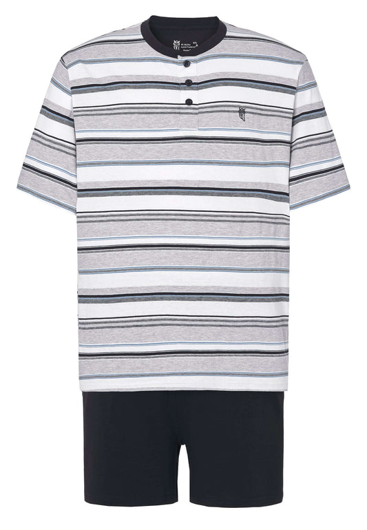 Pijama Hombre Verano Corto Tapeta Punto Rayas - Gris 3081_20