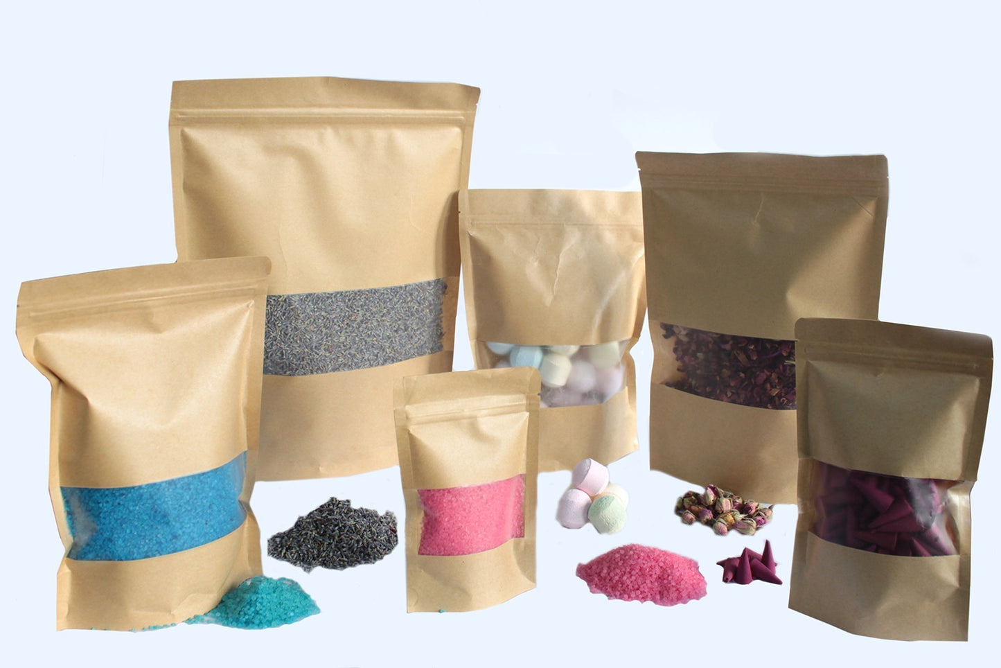 10x Bolsas kraft con ventana 16 x24 cm