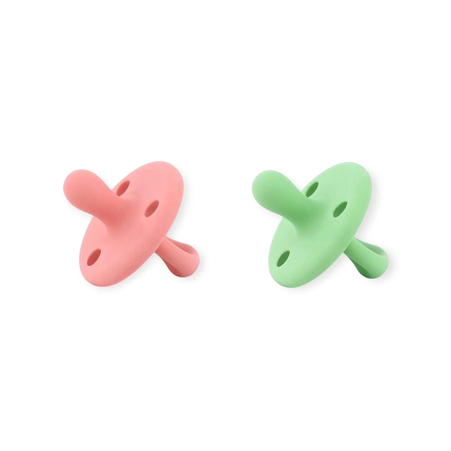 Kit 2 Chupetes Clásicos para Bebé Rosa y Oliva | Silicona Orgánica Nenina & Co