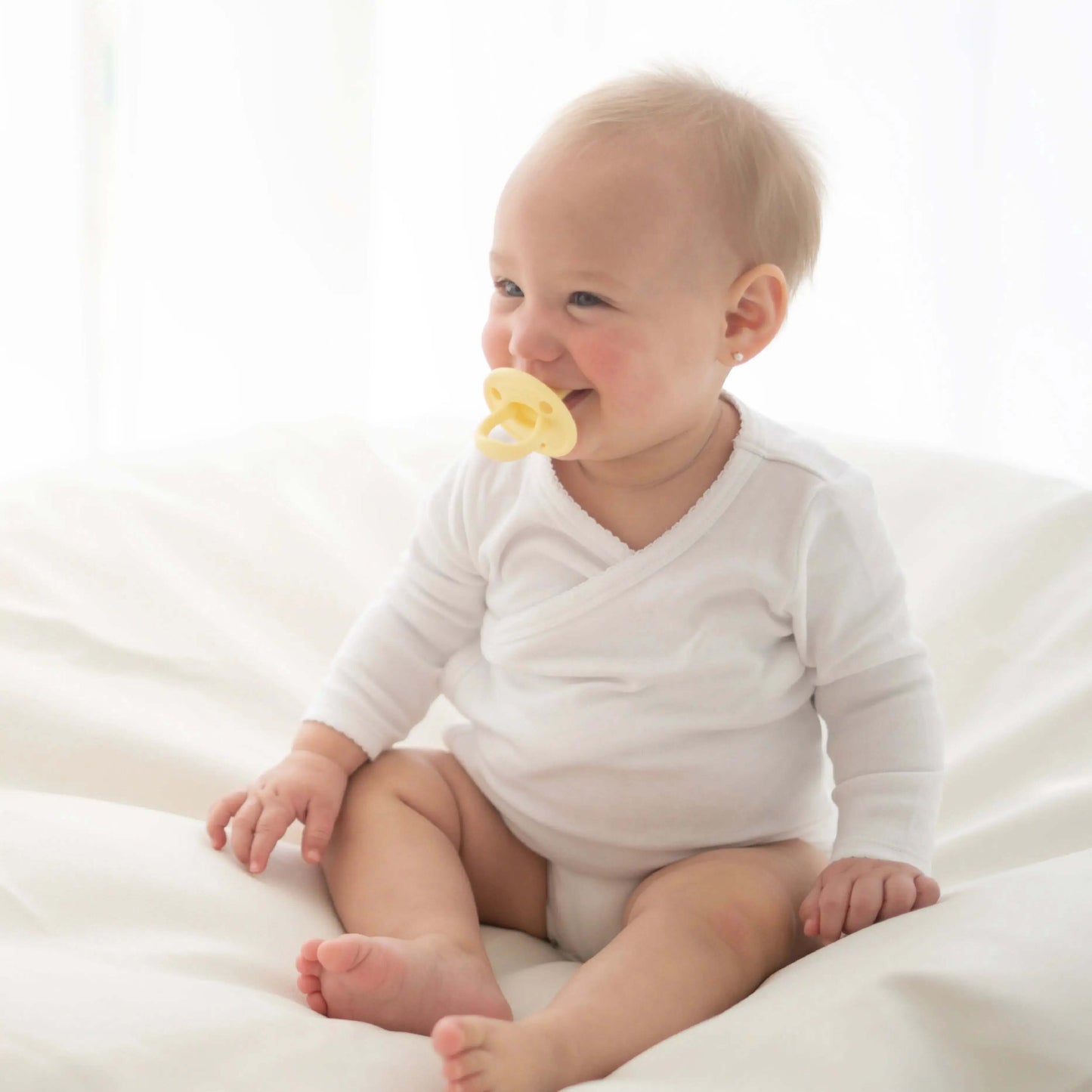 Chupete DIAMOND By Nenina & Co Amarillo Y Rosa pálido | Silicona Orgánica para Bebé +12 Meses