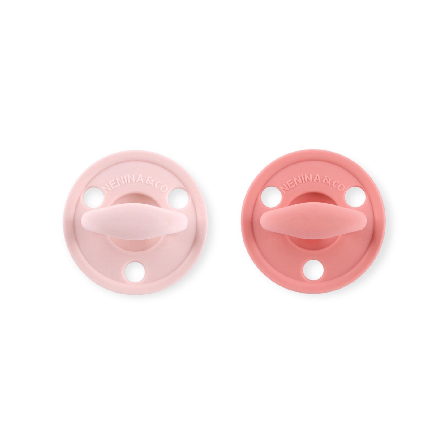 Kit Nenina & Co Rosa pálido + Rosa| 2 Chupetes + 2 Chupeteros + Guardachupete
