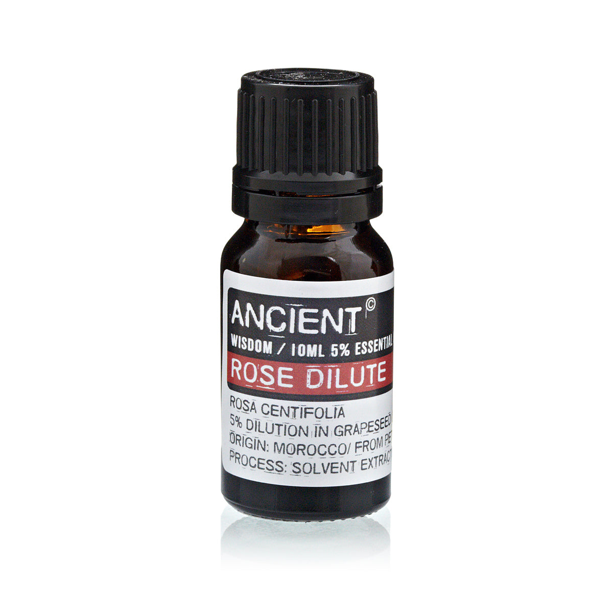 Aceite diluido de rosa damascena, 10 ml, en frasco ámbar de vidrio, extracto en aceite de uva, aroma suave y floral. Origen Marruecos