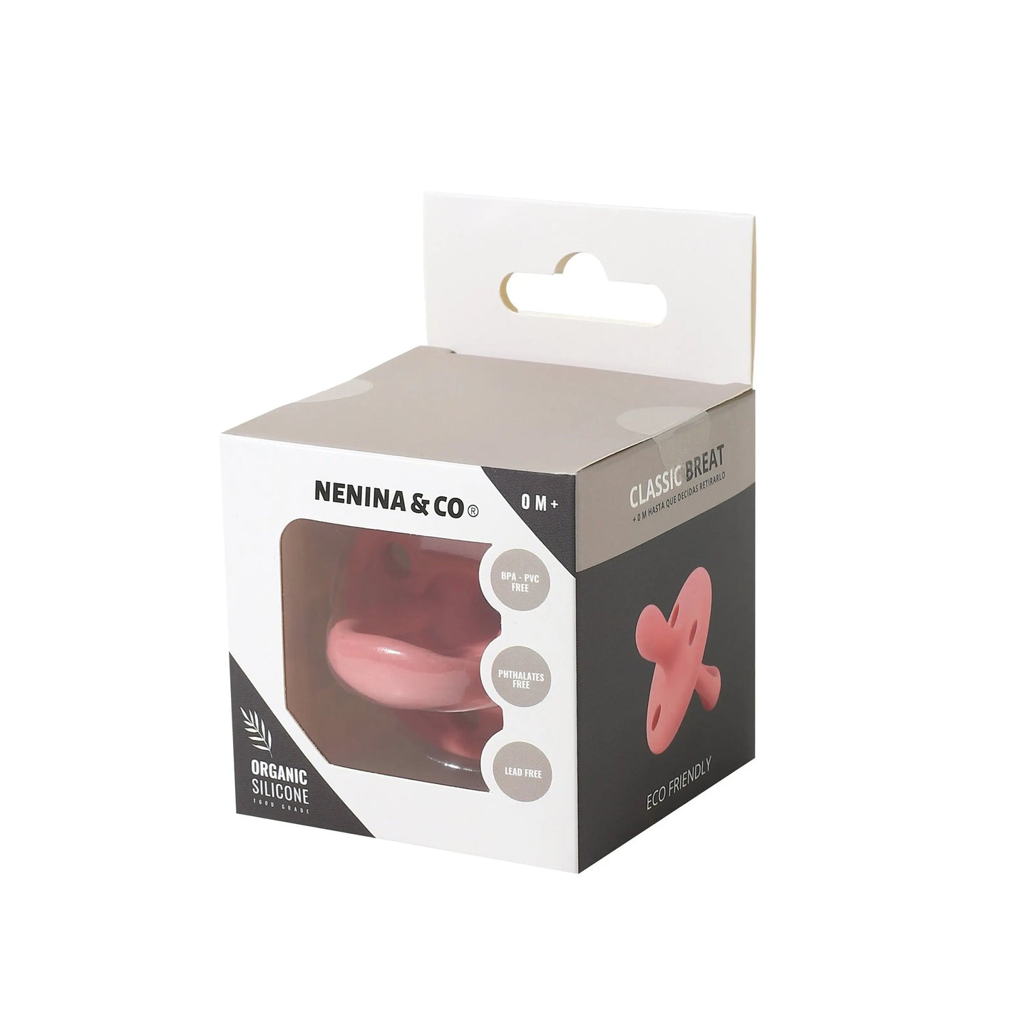 Kit 2 Chupetes Clásicos para Bebé Rosa y Oliva | Silicona Orgánica Nenina & Co