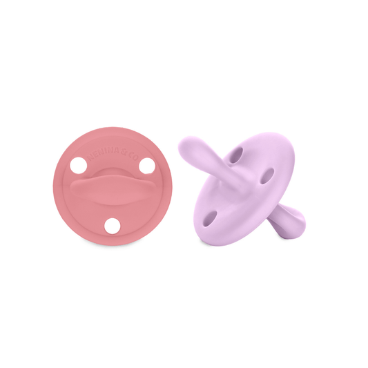 Chupete DIAMOND By Nenina & Co Rosa pálido y Lila | Silicona Orgánica para Bebé +12 Meses