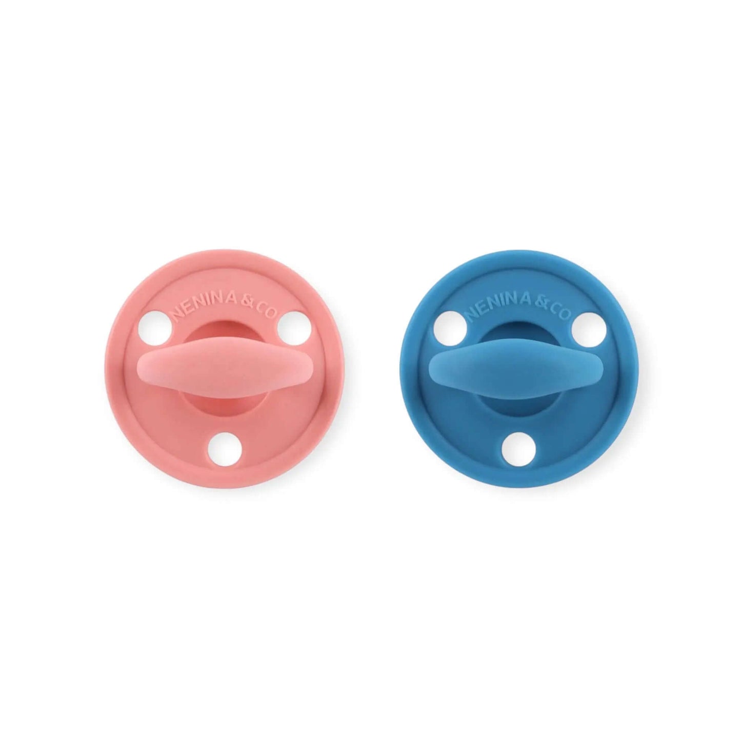 Kit 2 Chupetes Clásicos para Bebé Rosa y Blue | Silicona Orgánica Nenina & Co