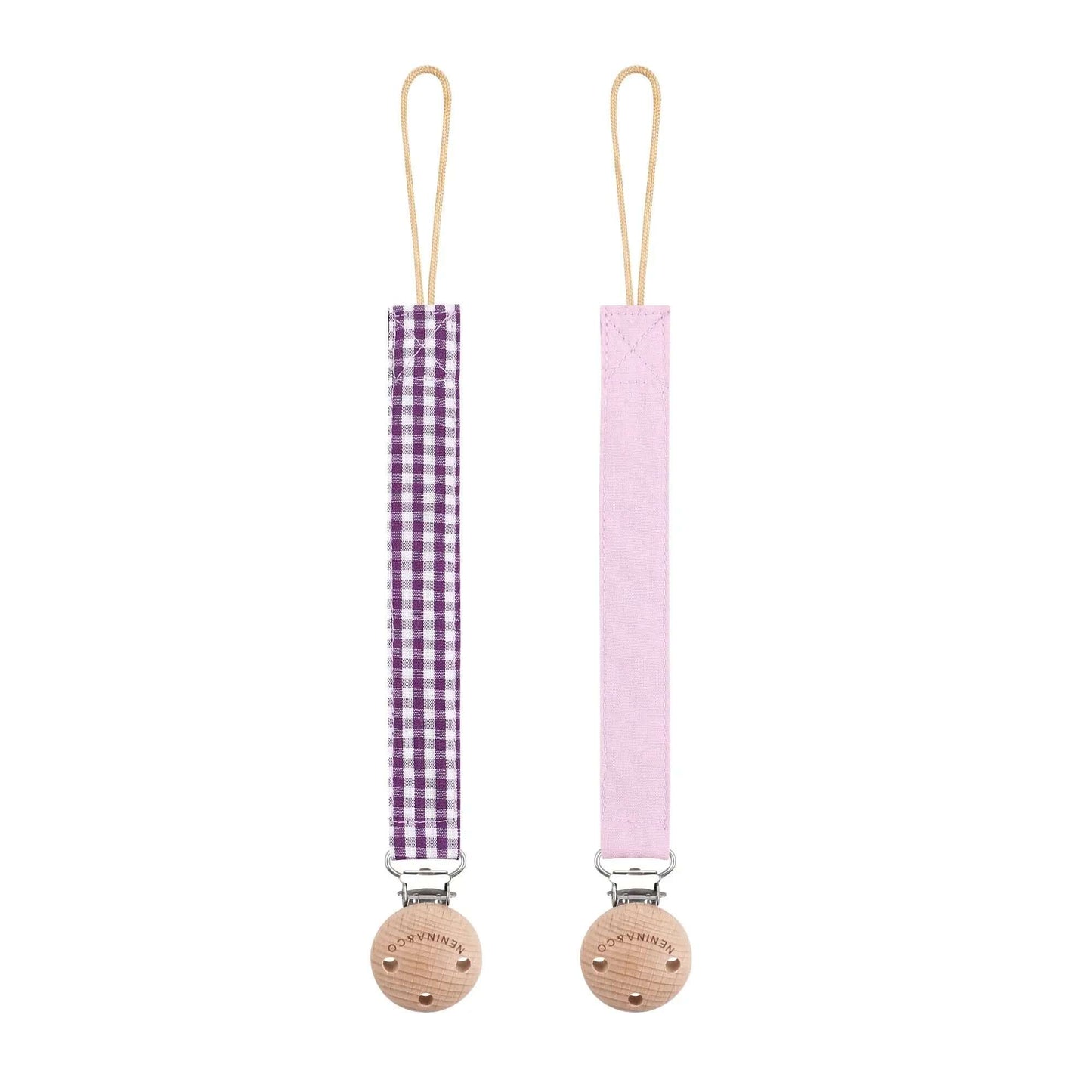 Chupetero Pack x 2 DIAMOND Lila + Lila vichy By Nenina & Co