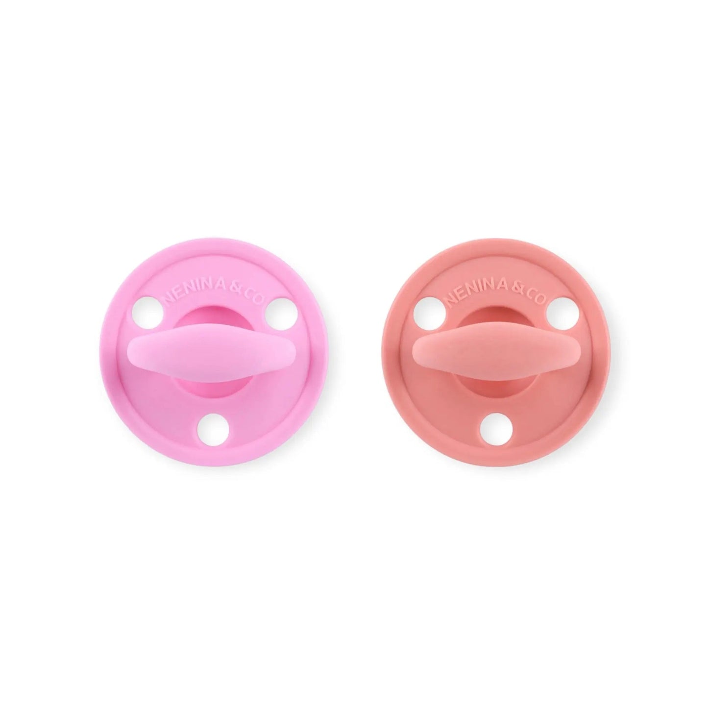 Kit 2 Chupetes Clásicos para Bebé Rosa Chicle y Rosa | Silicona Orgánica Nenina & Co