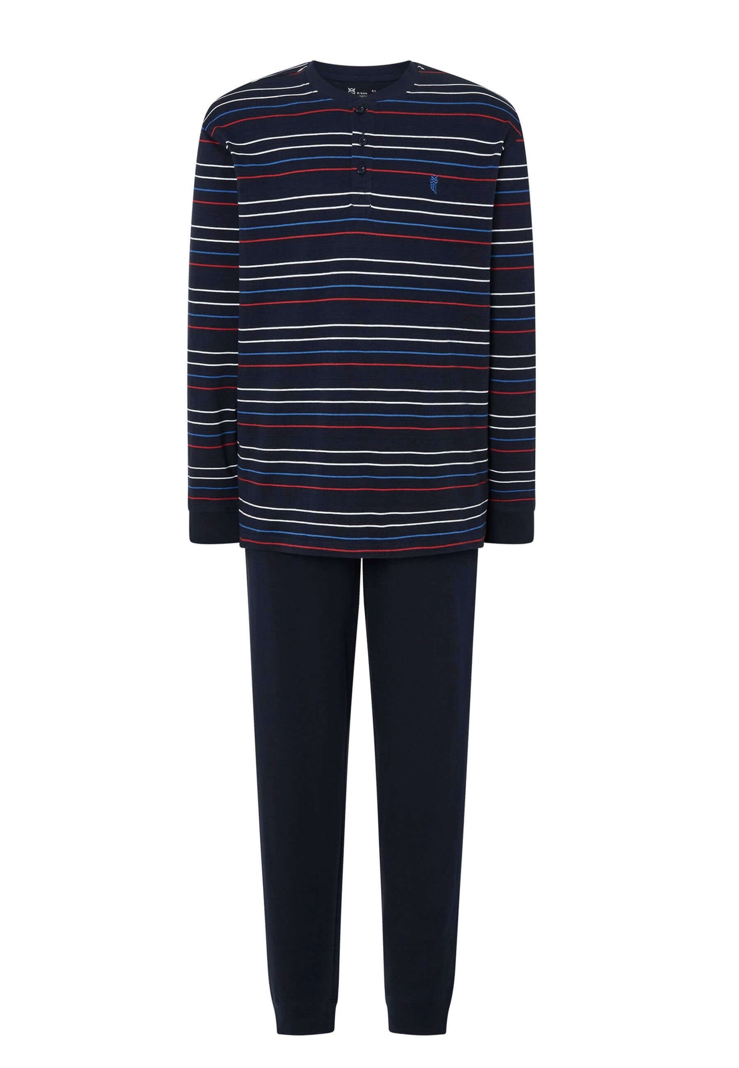 Pijama Hombre Largo Tapeta Algodón Punto Rayas - Marino 5585_39