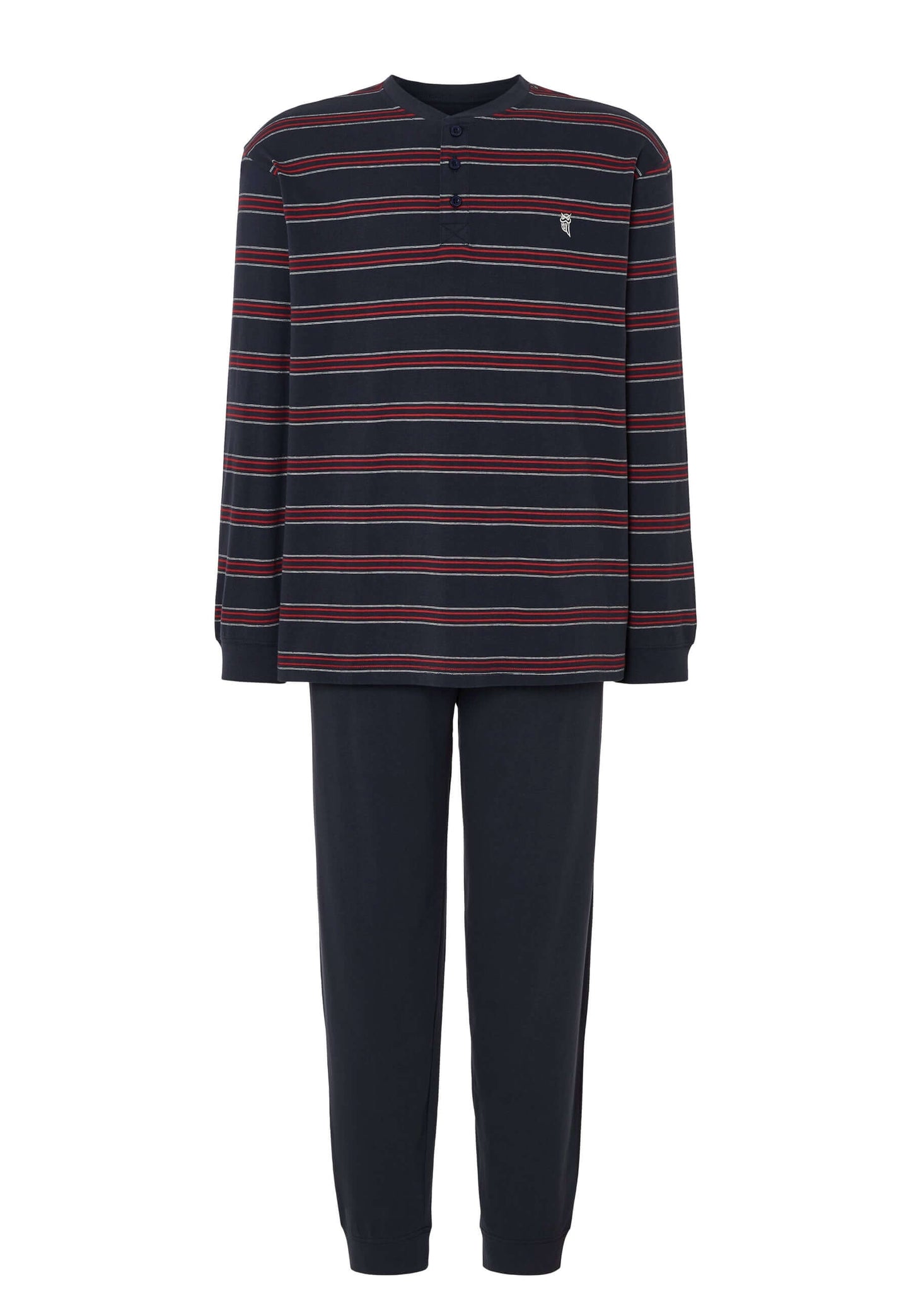 Pijama Hombre Largo Tapeta Algodón Punto Rayas - Azul 5592_39