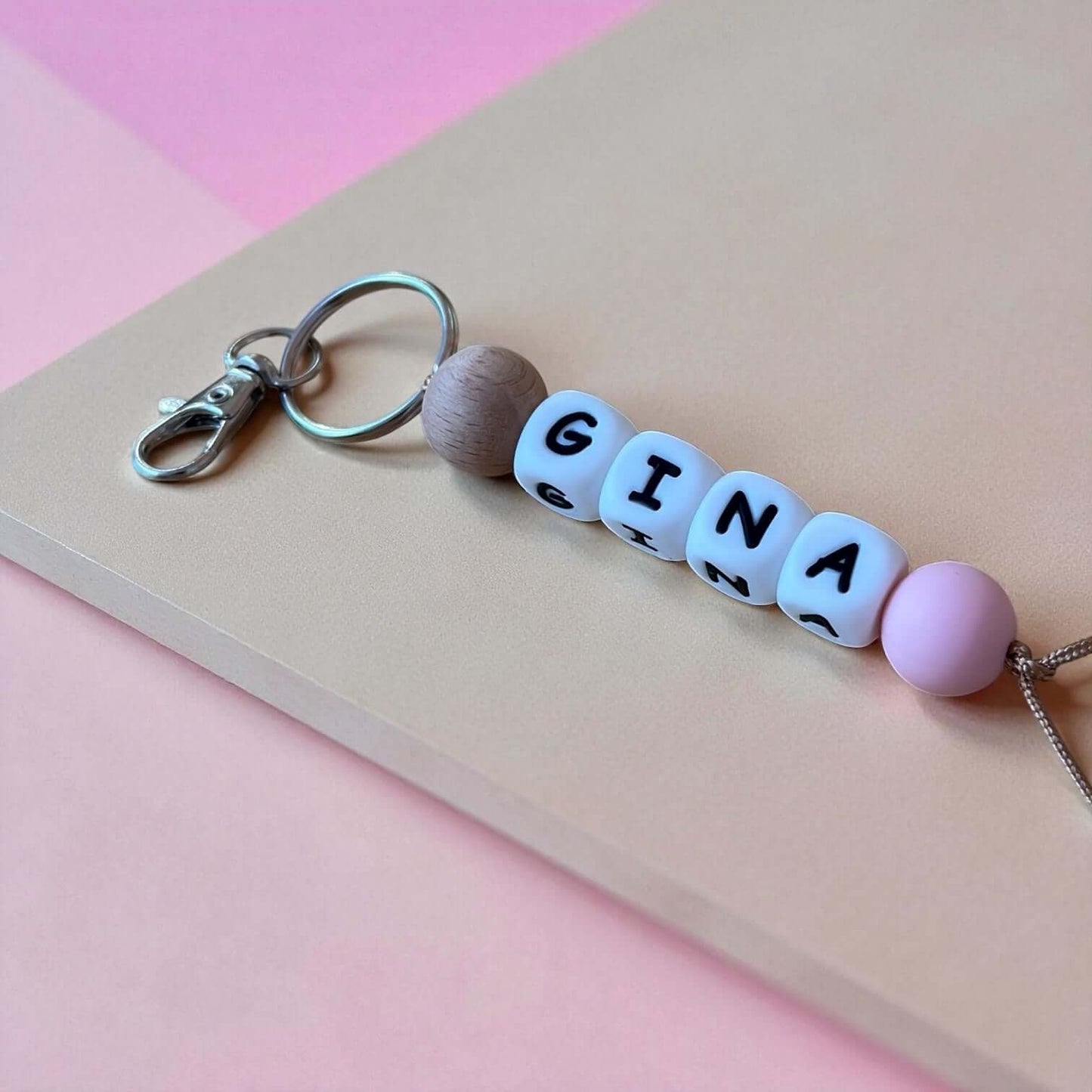 Llavero Rosa pálido personalizado Nenina & Co