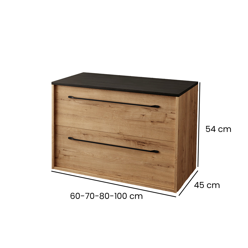 BATHME LENNOX TAP Mueble de Baño sin Lavabo con Encimera Roble Ostippo Ebony