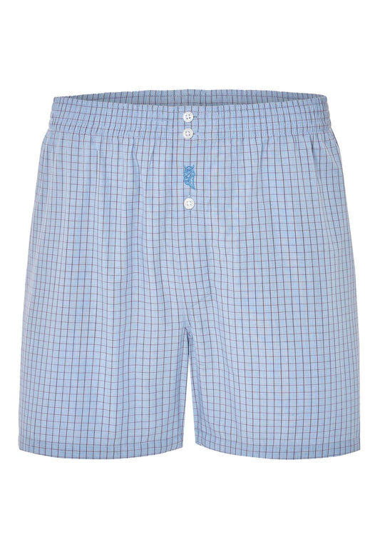 Calzoncillo Bóxer Hombre Premium Tela Cuadros - Azul 6104_30