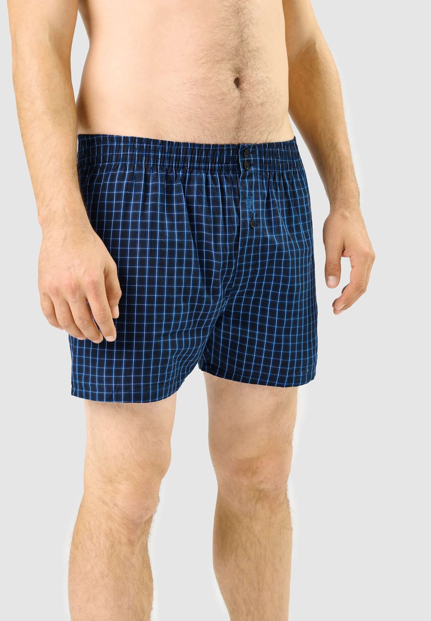 Calzoncillo Bóxer Hombre Algodón Tela Cuadros - Azul 6313_39