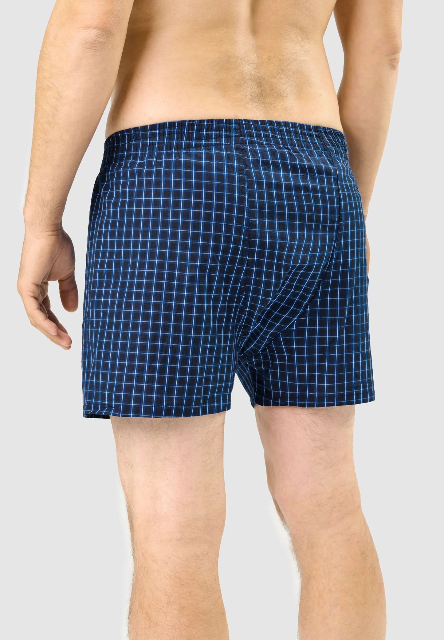 Calzoncillo Bóxer Hombre Algodón Tela Cuadros - Azul 6313_39