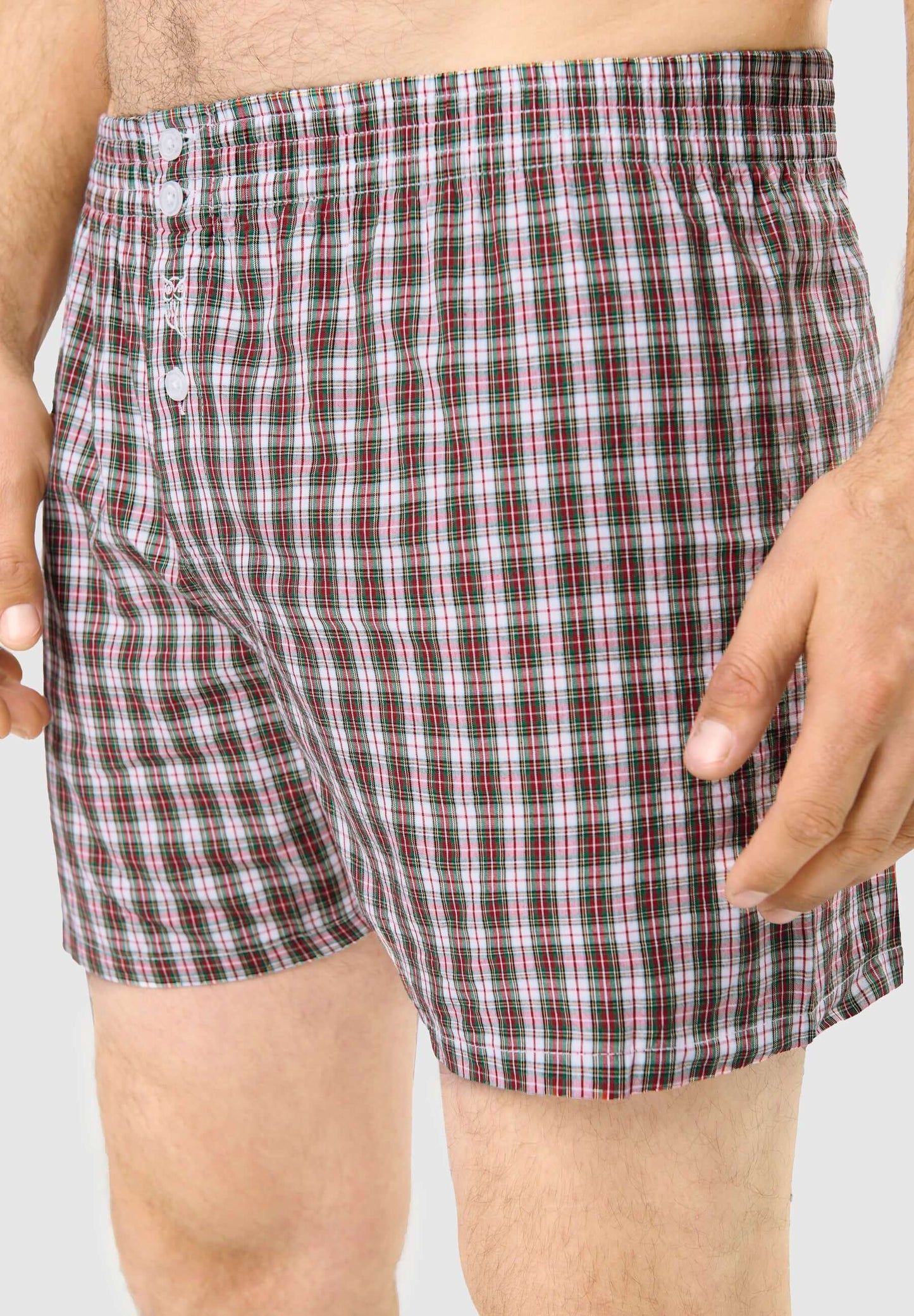 Calzoncillo Bóxer Hombre Algodón Tela Cuadros - Verde 6316_40