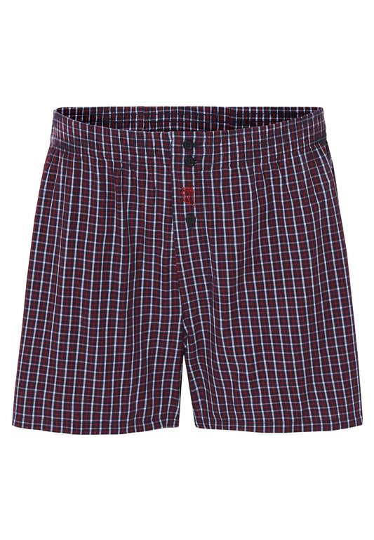 Calzoncillo Bóxer Hombre Algodón Tela Cuadros - Rojo 6317_94