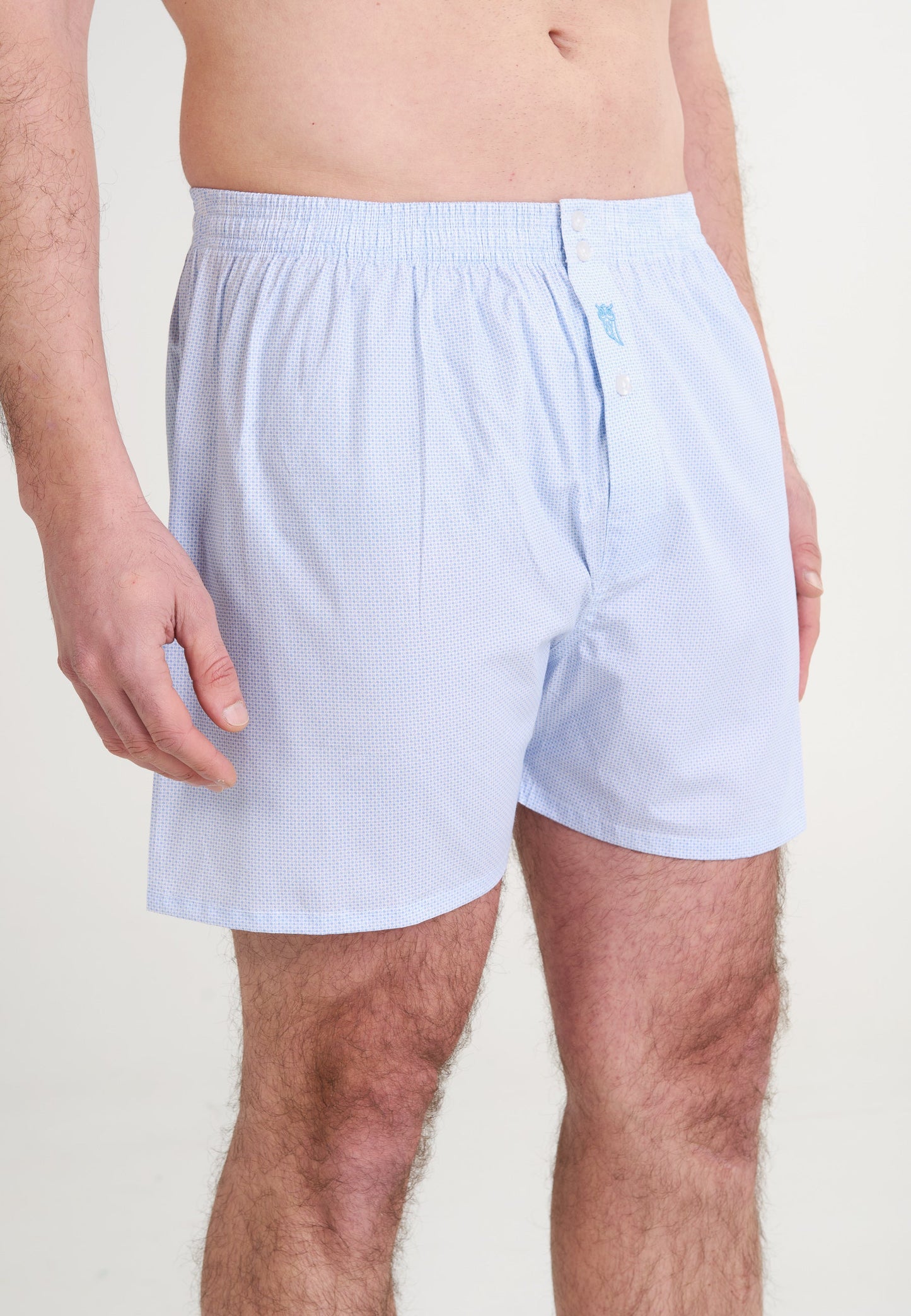 Calzoncillo Bóxer Hombre Algodón Tela Estampado - Celeste 6318_30