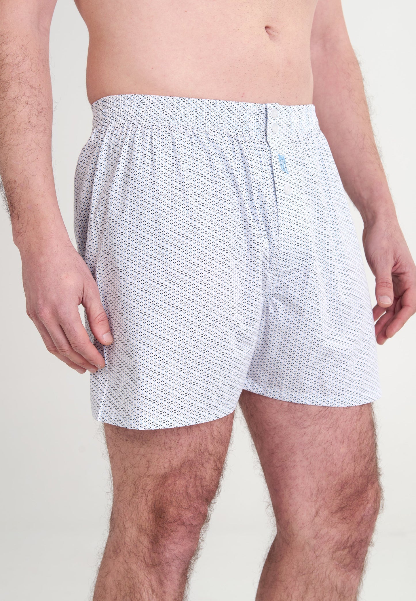 Calzoncillo Bóxer Hombre Algodón Tela Estampado - Celeste 6320_30