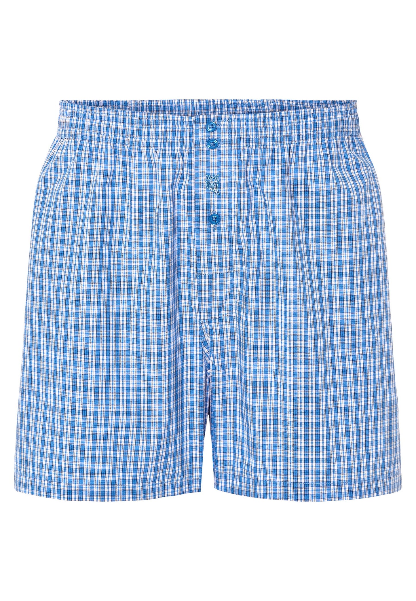 Boxer de hombre de algodón en azul con cuadros, estilo clásico y cómodo. Ideal para uso diario.